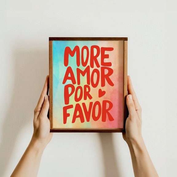 Love Quote Wall Art Gift Inspirational Home Decor More Amor Print Positive Message Poster Gift for Couples Romantic Decor