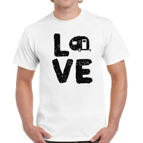 Love RV T-Shirt for Men - S M L XL 2XL 3XL 4XL 5XL Graphic Tee - Funny Camping Clothes Collection Camp Gift for Men