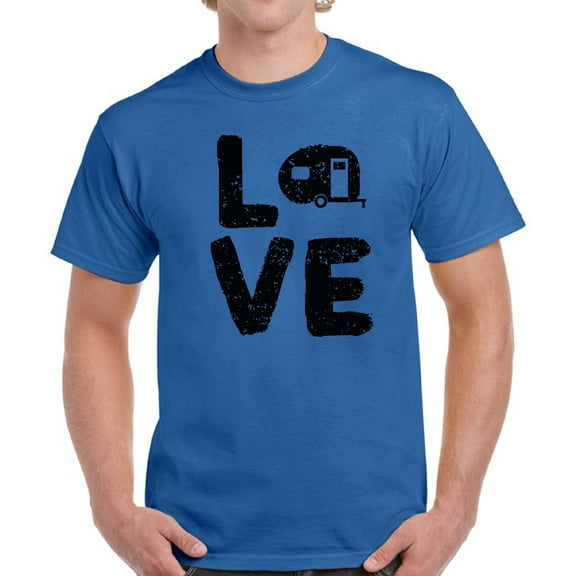 Love RV T-Shirt for Men - S M L XL 2XL 3XL 4XL 5XL Graphic Tee - Funny Camping Clothes Collection Camp Gift for Men