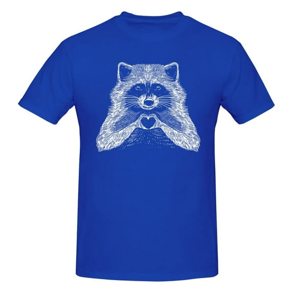 Love Raccoon Men'S Basic Short Sleeve T-Shirt Blue 4x-Large