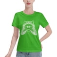 thumbnail image 1 of Love Raccoon Women'S Basic Short Sleeve T-Shirt Green Small, 1 of 5