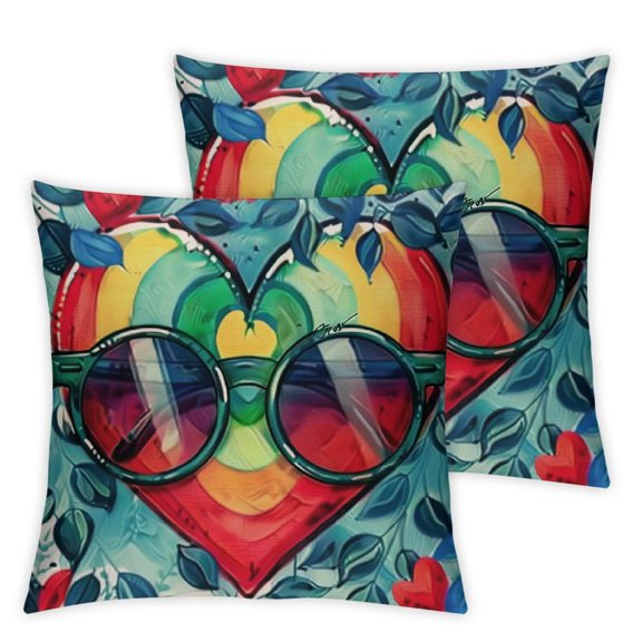 Love Rainbow Cartoon Mouse Decorative Throw Pillow Covers , LGBTQ Gay Heart Be Kind Porch Outdoor Pride Month Home Decor, LGBT Lesbian Bisexual Pansexual Couch Cushion Case