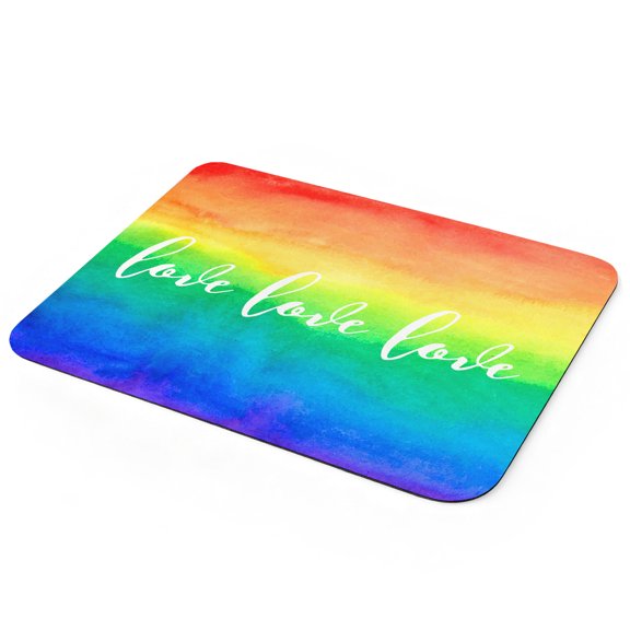 Love Rainbow Dish Drying Mat for Kitchen Counter, Gradient Super Absorbent Draining Mat Rubber Backing Dish Rack Pad for Dishes, Coffee Bar, Sinks, 12"x16"