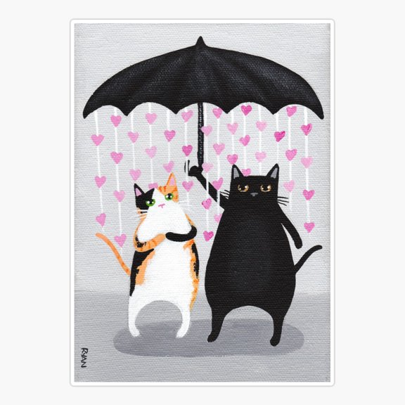 Love Rains Down Cats Sticker
