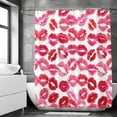thumbnail image 1 of Love Red lip Printed Fabric Bathroom Shower Curtain Waterproof Pink Love Bath Curtains Valentine's Day Home Decoration Curtain, 1 of 5