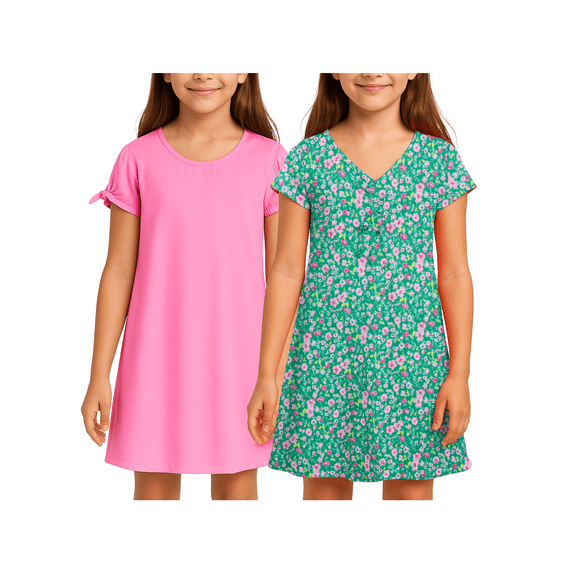 Love Republic Girls Dresses - 2 Pack Soft Sundress Cute Casual Summer Dress for Girls