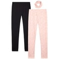 thumbnail image 1 of Love Republic Girls Leggings - 2 Pack Super Soft Ribbed Leggings with Matching Scrunchie (7-16), 1 of 7