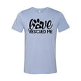 thumbnail image 1 of Love Rescued Me Adult Short Sleeve Jersey Tee-Heather Blue-Medium, 1 of 4