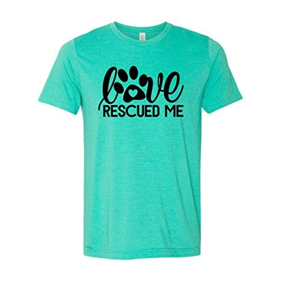 Love Rescued Me Adult Short Sleeve Jersey Tee-Heather Sea Green-5XL