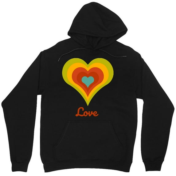 Love Retro Vintage Classic Psychedelic Style Graphic Love Simple Art Cute - Premium Fabric M9932 Unisex Hoodie, Up to Size 5XL