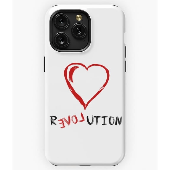 Love Revolution Painted Heart Inspirational Message A2176 Phone Case for iPhone 11 to 17 Pro Max