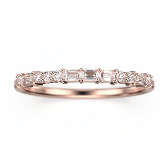 Love Ring 0.44ct Diamond Moissanite 10K Rose GoldWedding Band