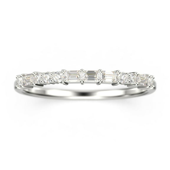 Love Ring 0.44ct Diamond Moissanite 10k White Gold Wedding Band