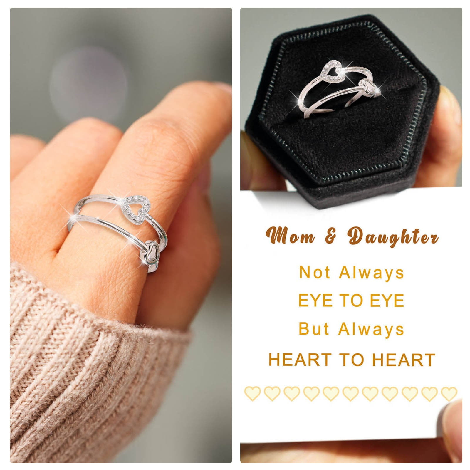 Lady Heart Love Ring in 18k white gold