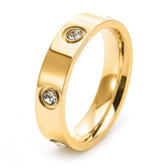 Love Rings with Cubic Zirconia Screw Design for Women Men,5MM 361L Stainless Steel Promise Ring Wedding Band Jewelry Birthday Gifts Valentines Day