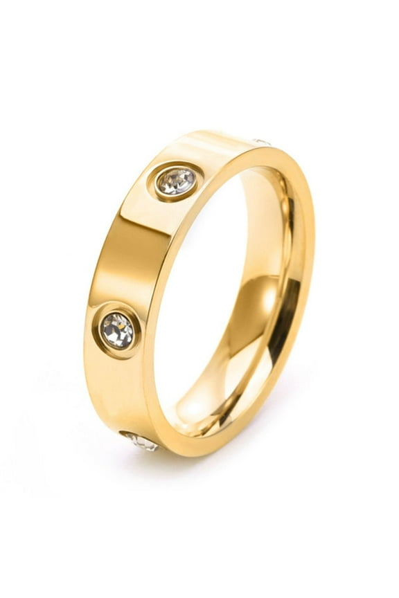 Love Rings with Cubic Zirconia Screw Design for Women Men,5MM 361L Stainless Steel Promise Ring Wedding Band Jewelry Birthday Gifts Valentines Day