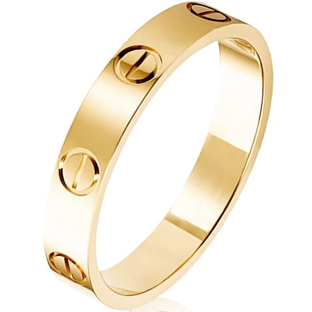 Love Rings with Screw Design for Women Band Promise Rings 18k Titanium Steel Jewelry Birthday Gifts for Womens Mens Valentines Day
