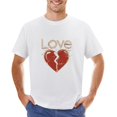 thumbnail image 1 of Love Rock Tour Heart Rock And Roll Men’s T-Shirt 100% Cotton Casual Short Sleeve Tops Gift Tee White 5XL, 1 of 5