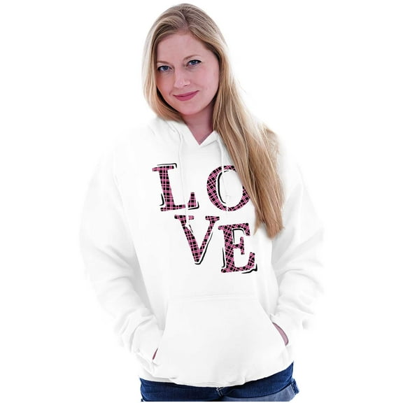 Love Romantic Valentines Day Women Plus Size Graphic Pullover Hoodie Brisco Brands 2X