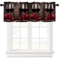 thumbnail image 1 of Love Rose Wine Kitchen Curtains Valance, Red Rose Flower Wine Glass Valentine''s Day Couple Rod Pocket Window Valance, for Bedroom Living Room Kitchen Cafe 1 Panels W54xL18in, 1 of 4