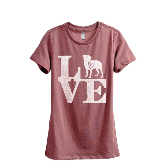Love Rottweiler Women's Fashion Relaxed T-Shirt Tee Heather Rouge Medium