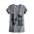 thumbnail image 1 of Love Rottweiler Women's Fashion Relaxed V-Neck T-Shirt Tee Heather Gray Medium, 1 of 3