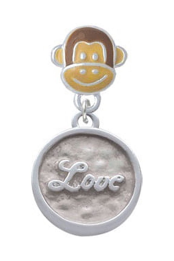 Love - Round Seal - Monkey Face Charm Bead