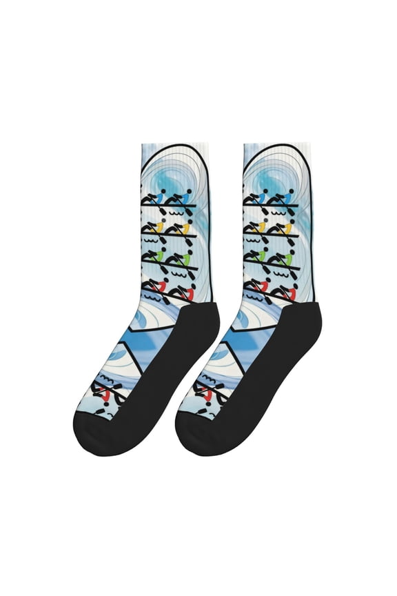 Love Rowing In Sea Colorful Athletic Crew Novelty Socks For Men Women