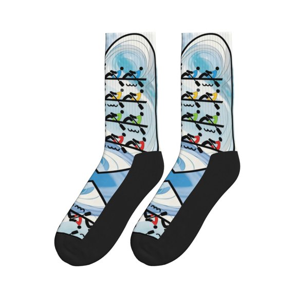 Love Rowing In Sea Colorful Athletic Crew Novelty Socks For Men Women