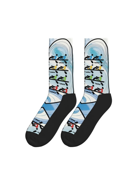Love Rowing In Sea Colorful Athletic Crew Novelty Socks For Men Women