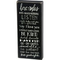 thumbnail image 1 of Love Rules Black Wooden Sign, 1 of 2