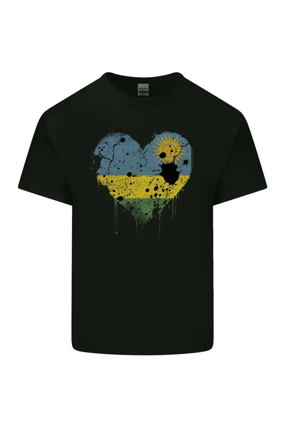 Love Rwanda Flag Rwandan Day Football Patriotic Pride Retro Graphic Art Unisex T-Shirt Y1489, Up to Size 5XL