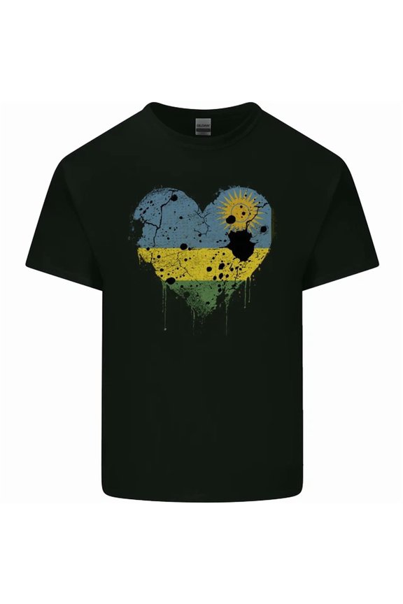 Love Rwanda Flag Rwandan Day Football T-Shirt