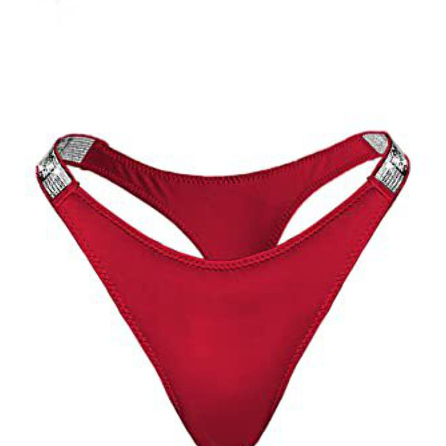 Love Salve Rhinestones Shine Strap Brazilian Panty Cotton Thong