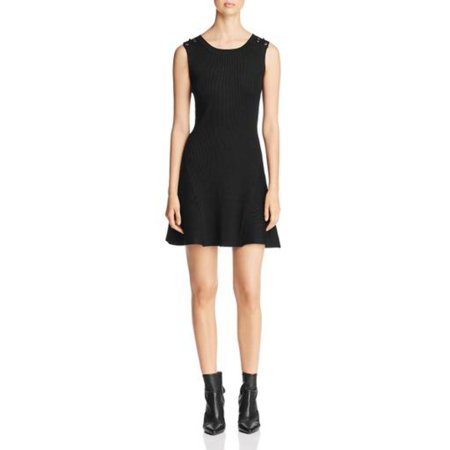 Love Scarlett Womens Grommet Sleeveless Sweaterdress, Size Medium: M/Black