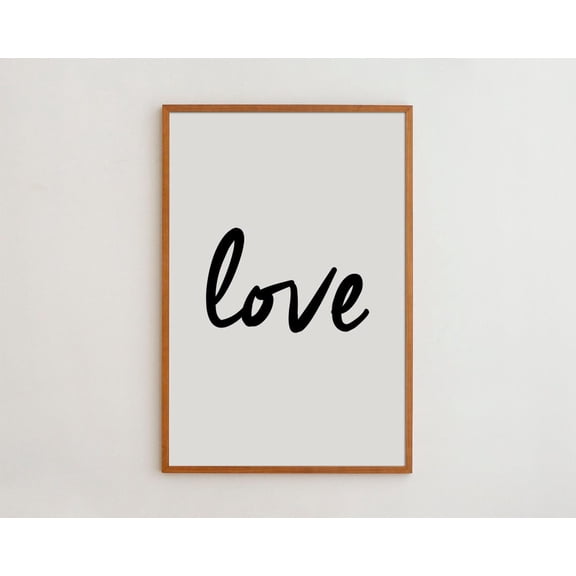 Love Script Art Print Poster Black And White Typography Poster UNFRAMED Poster, 8x12