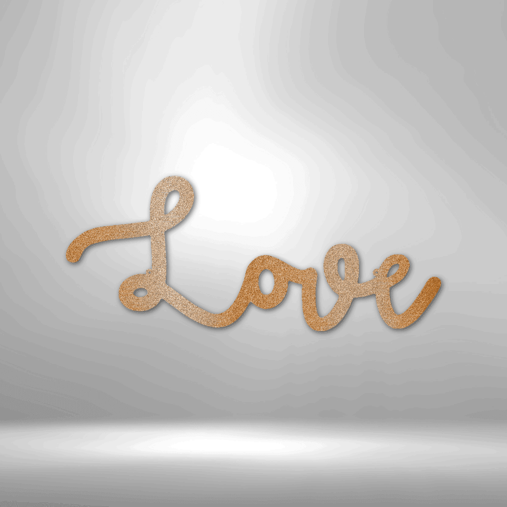 Love Script Steel Sign Laser Cut Powder Coated Home &amp; Office Metal Wall ...