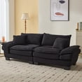 thumbnail image 1 of Love Seat Couches, Upholstered Sofa Sleeper Couch with Throw Pillows, Loveseat Sofa for Living Room, Apartment, Office,Apartmen, Black, 1 of 9