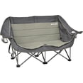thumbnail image 1 of Love Seat Padded Lounge Chair, Oversized Folding Camping Sofa, Low Seat Double Camping Chair, Portable Outdoor Loveseat Supports 500 lbs for Beach, Tailgating, RV, Sports,, 1 of 7