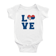 Love Serbia Flag Heart Baby Rompers Baby Clothes (White, 18-24 Months)