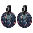 thumbnail image 1 of Love Set of 2pcs PU Leather Round Suitcase Tags with Privacy Cover and Name ID Tag - Ideal for Travel Luggage, Handbags, Backpacks, School Bags, 1 of 6