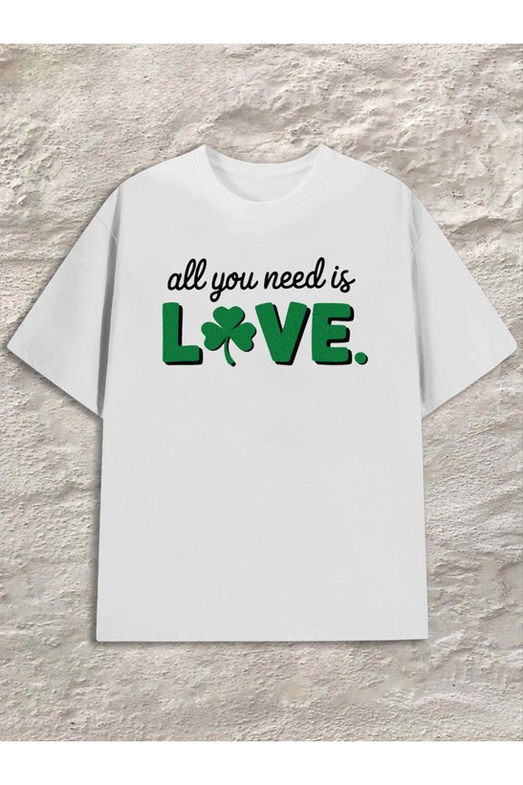 Love Shamrock Tee men white Refreshing and lightweight, perfect for summer sports and leisure wear Funny Unisex Shirt Short Sleeve tshirts