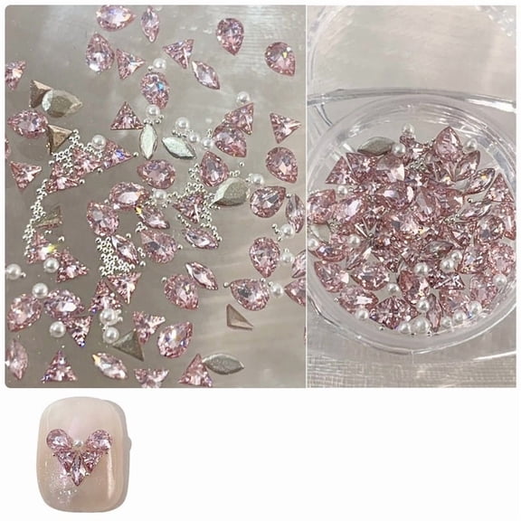 Love-Shaped Butterfly Zircon Nail Art Decoration Kit - Creative DIY Nail Design Gems for Enthusiasts