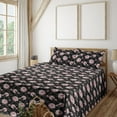 thumbnail image 1 of Ambesonne Love Fitted & Flat Sheet with Shams 4 Pcs Set, Garden of Roses Lovers Pattern, Full, Pale Rose and Charcoal Grey, 1 of 1
