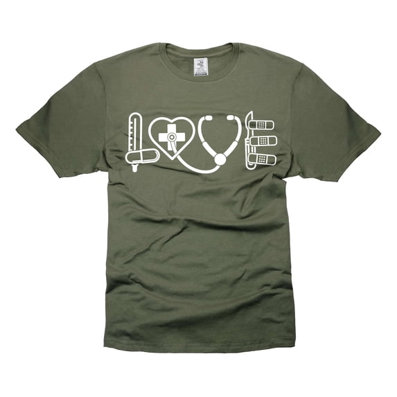 Love Shirt Nurse T Shirt CNA Shirt Nurse Gifts Nurse Doctor Birthday Christmas Gifts Shirt For Her (3X-Large Military Green)