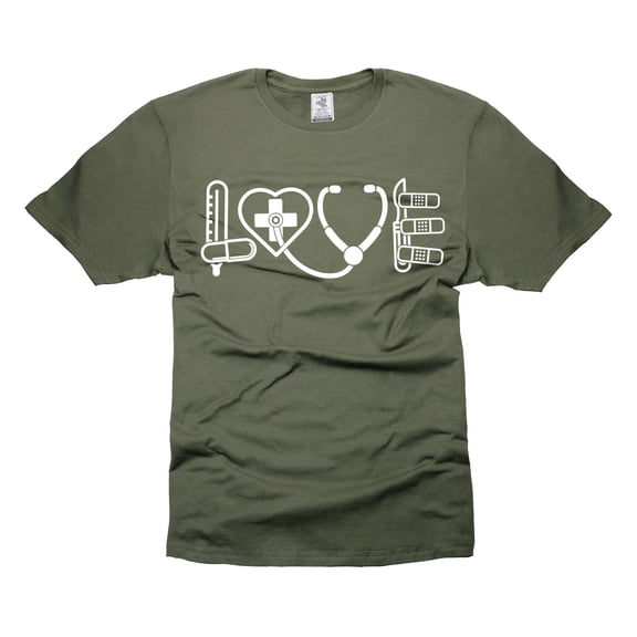 Love Shirt Nurse T Shirt CNA Shirt Nurse Gifts Nurse Doctor Birthday Christmas Gifts Shirt For Her (XX-Large Military Green)