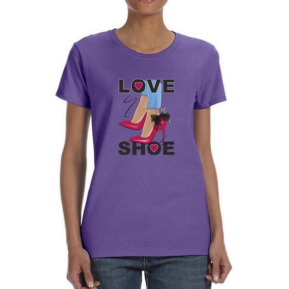 Love Shoes Red Heels Shaped T-Shirt Women -Image by Shutterstock, Female 3X-Large