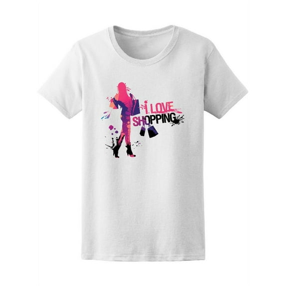 Love Shopping Silhouette Paint Women T-Shirt - Image by Shutterstock, Female x-Large