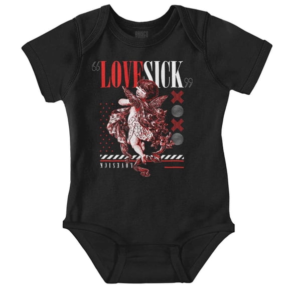 Love Sick Angel Baby Cupid Statue Romper Boys or Girls Infant Baby Brisco Brands 24M