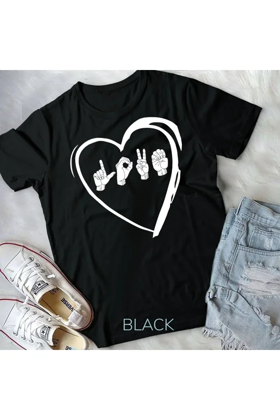 Love Sign Language Heart ASL Valentine's Day Gift T-Shirt Unisex T-shirt